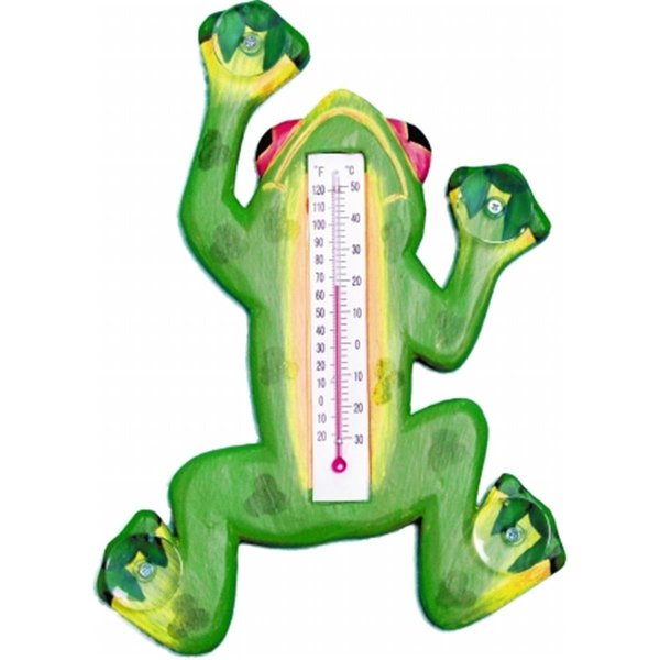 Songbird Essentials Climbing Green Frog Small Window Thermometer SE2172100
